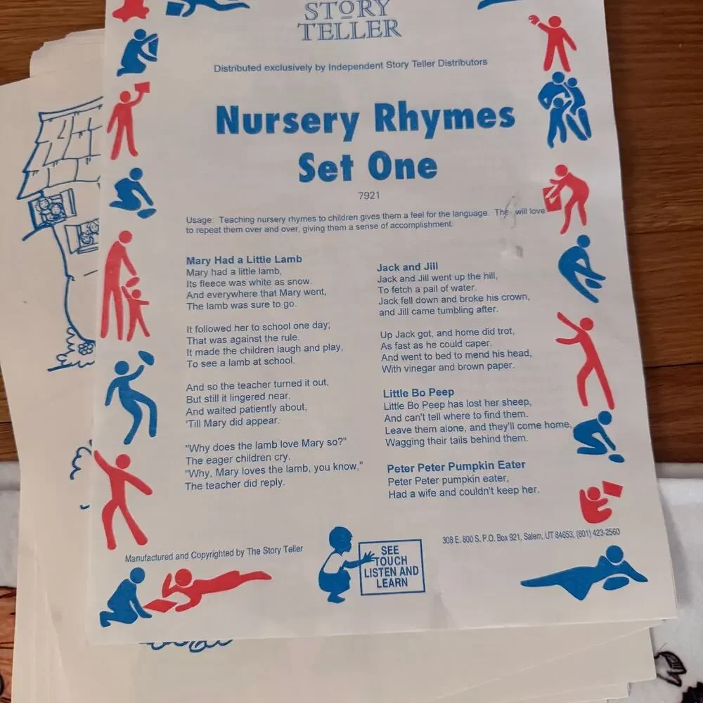 The Story Teller Nursery Rhymes 1993 Felt Board Uncut